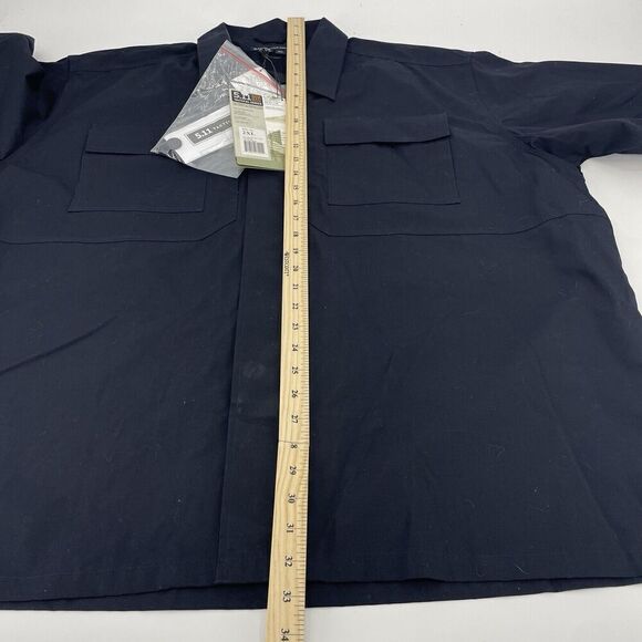 5.11 Tactical Ripstop Shirt Men's 2XL Dark Navy Short Sleeve Collared Button-Up - Picture 9 of 10